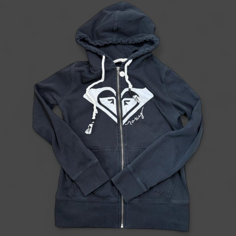 Roxy Vintage y2k look Black Small zip up hoodie #surfwear